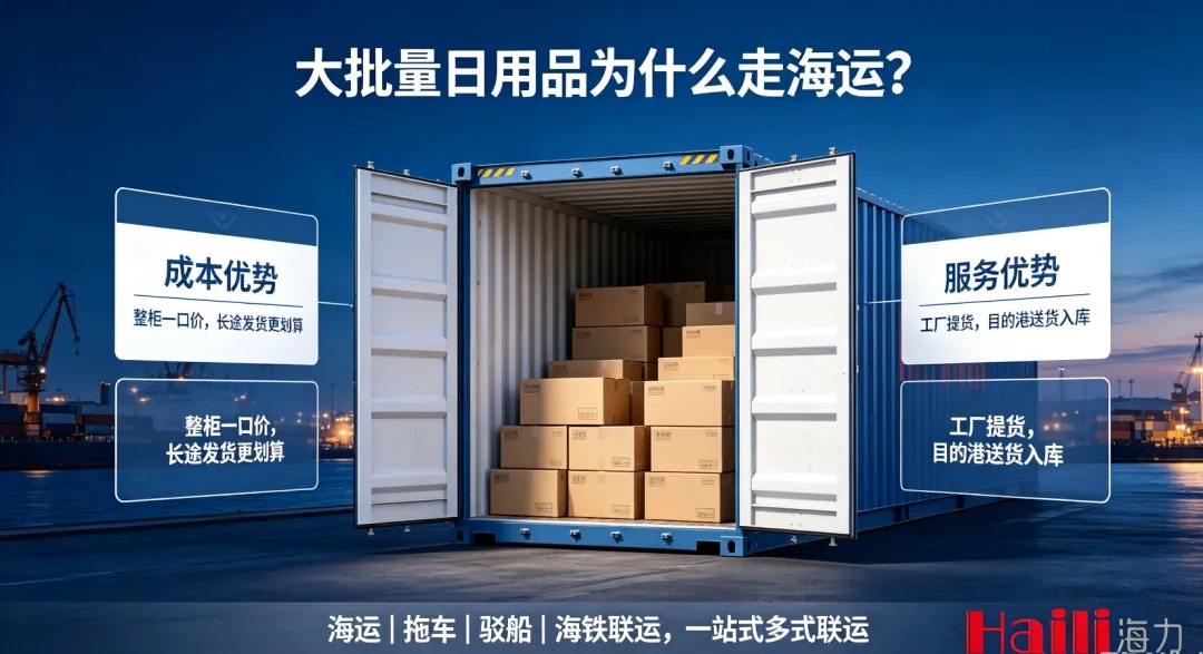 大批量日用品跨区域发货，为什么越来越多企业优先选择海运？